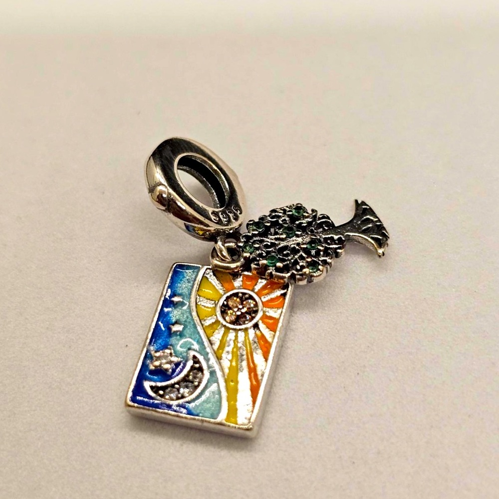Colorful Sun and Moon Bracelet Charm Pendant